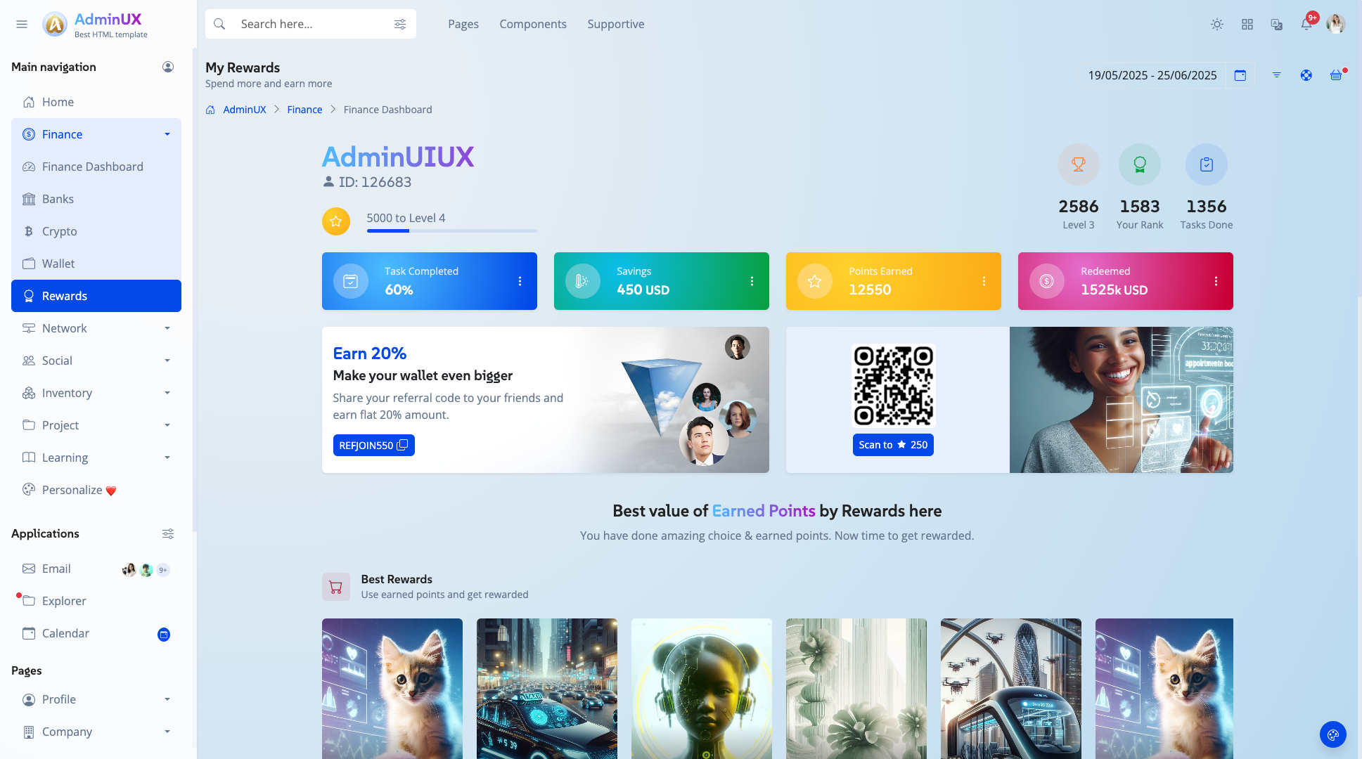 Adminux best admin dashboard html template on themeforest bootstrap 5 themes 6
