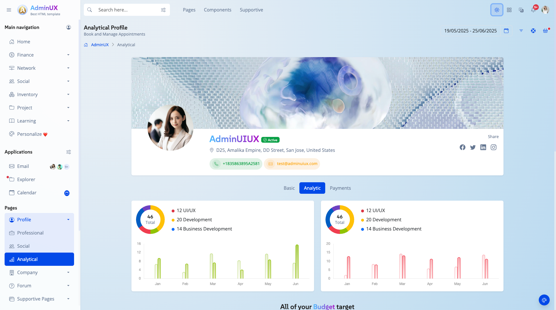 Adminux best admin dashboard html template on themeforest bootstrap 5 themes 9