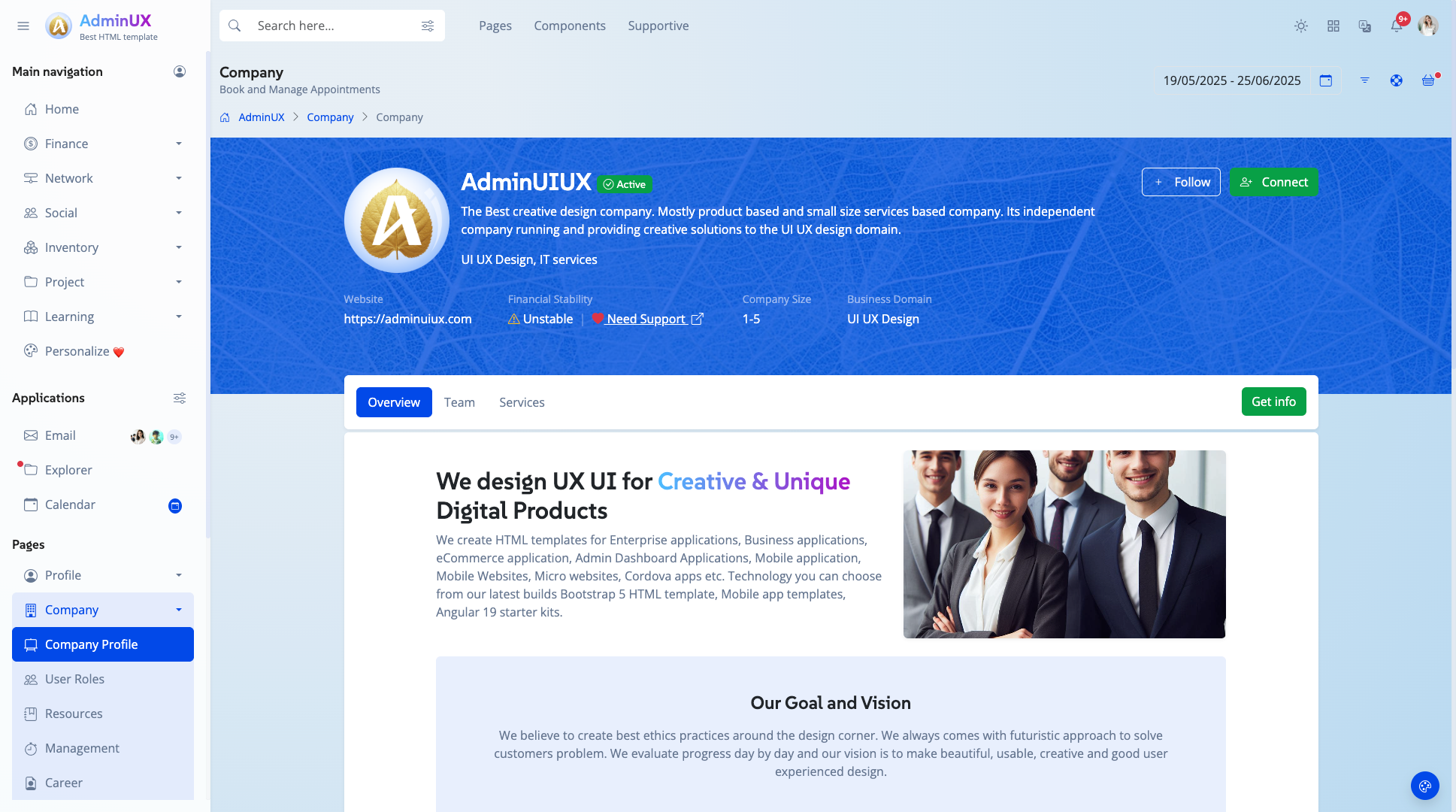 Adminux best admin dashboard html template on themeforest bootstrap 5 themes 12