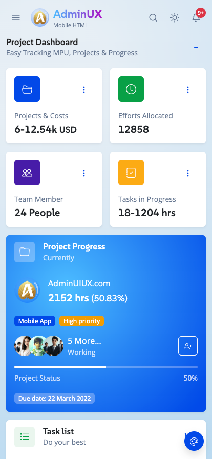 Mobile Adminux best Mobile admin dashboard html template on themeforest bootstrap 5 themes 11