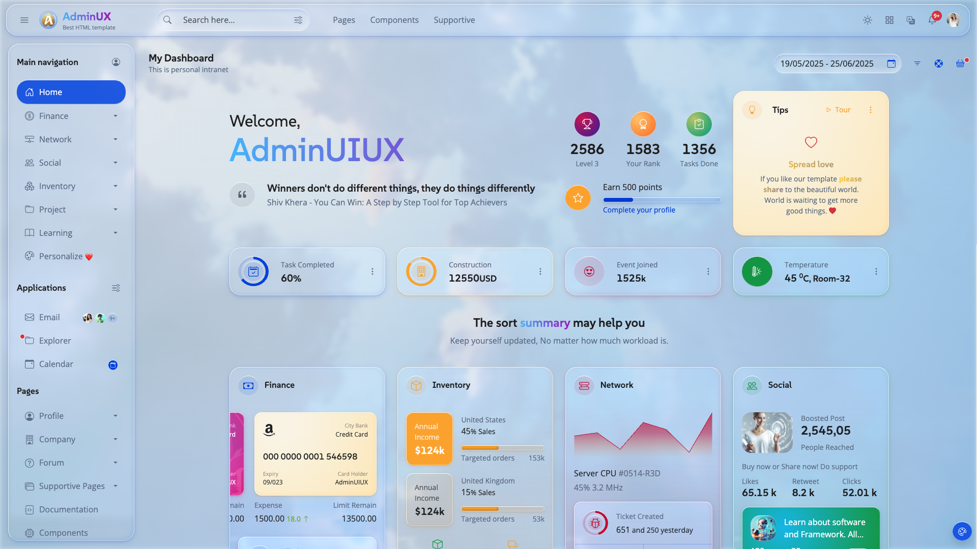 New design, Liquid Glass, brings a new level of design quality to website and browser with html and css backdrop-filter. Liquid glass UI design for web templates. 1