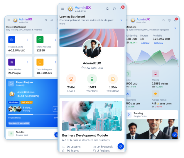 Mobile Adminux best Mobile admin dashboard html and Angular 19 UI template on themeforest bootstrap 5 themes 25