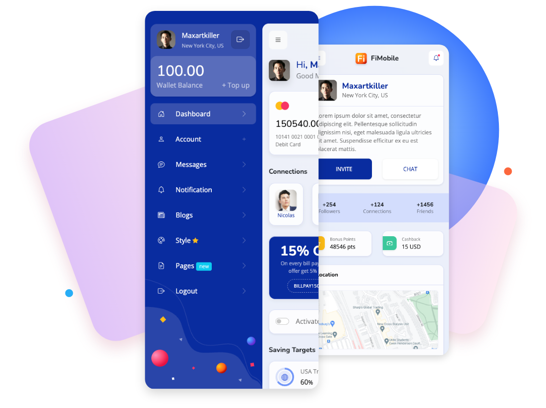 fimobile HTML tempate bootstrap angular mobile ui ux app ui kit 2