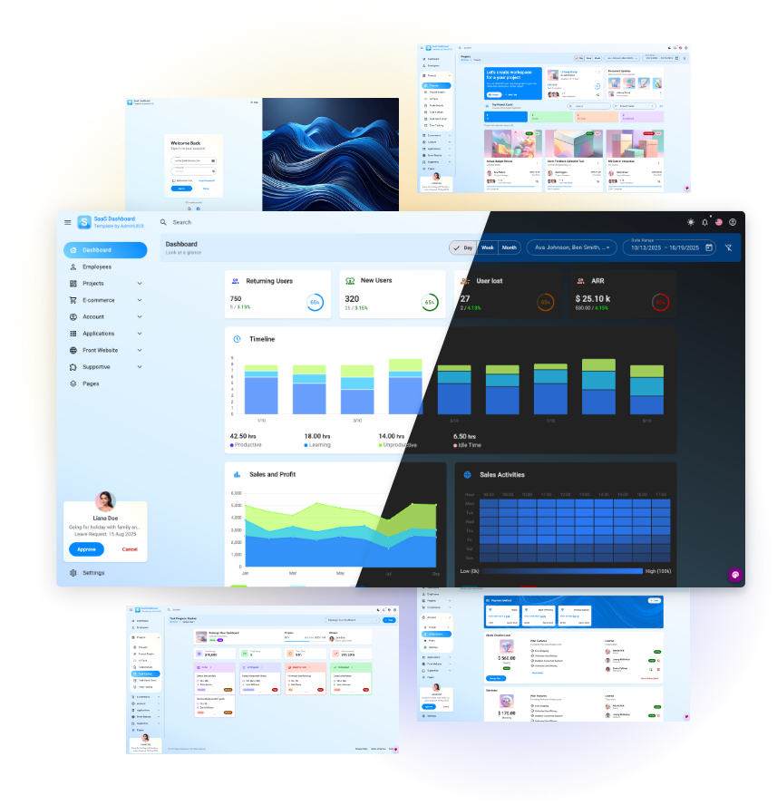 SaaS admin dashboard SaaS UIUX Angular Material Template Ui kit frontend web app