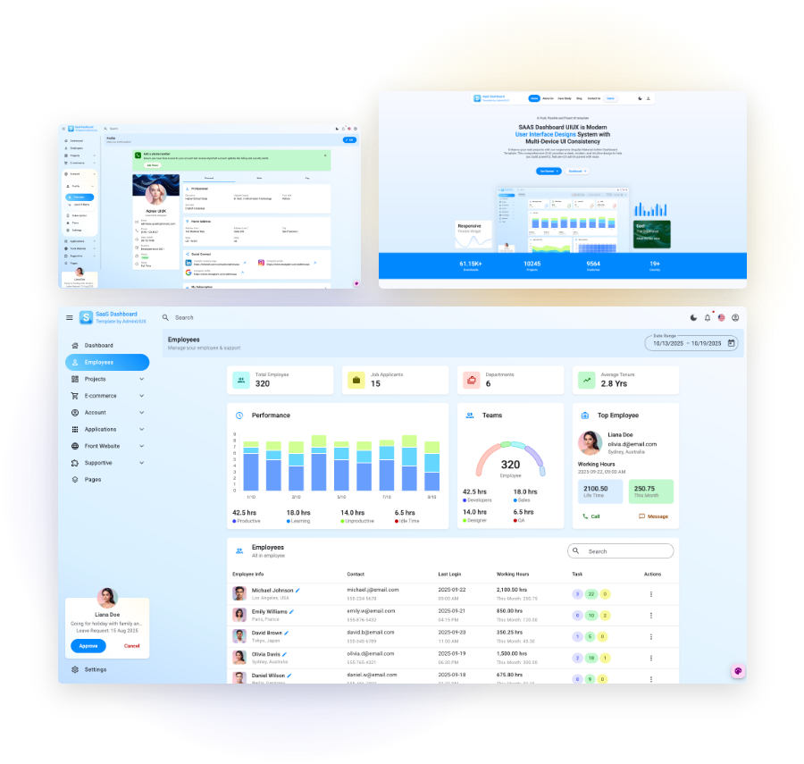 SaaS admin dashboard SaaS UIUX Angular Material Template Ui kit frontend web app 1