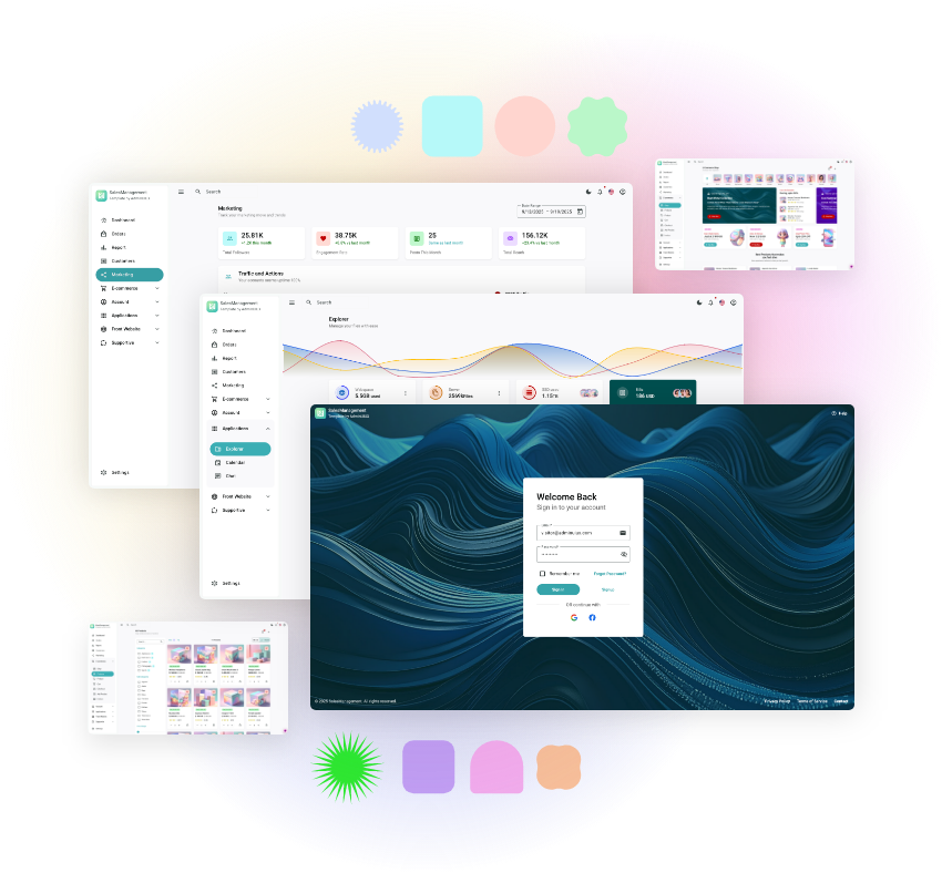 Sales Management Angular material UI template Clear UI Dashboard Saas dashboard template 2