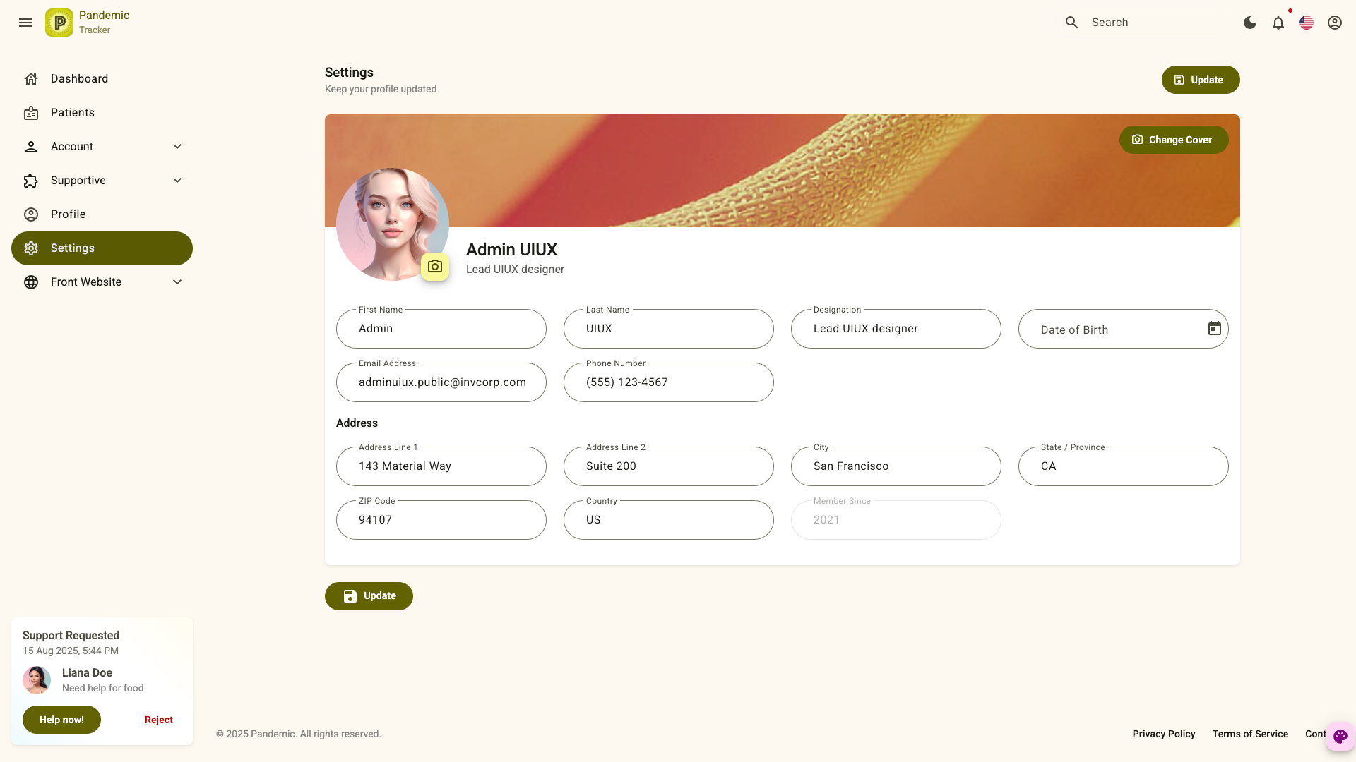 Pandemic Tracker The FREE Angular Material Admin Dashboard Template 8