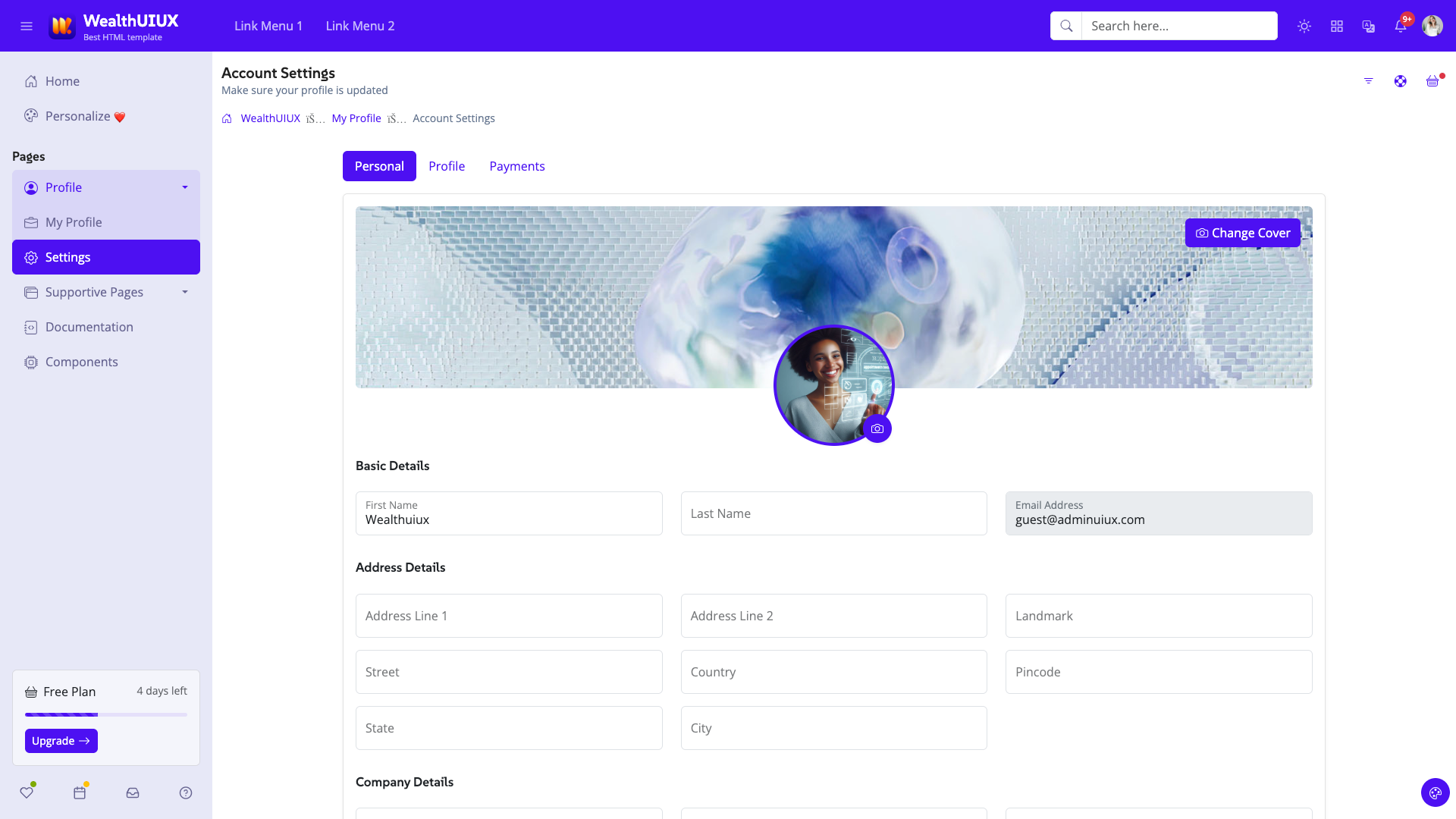 Wealth UI UX FREE Bootstrap Admin Dashboard HTML Template Premium Quality Free to download 13