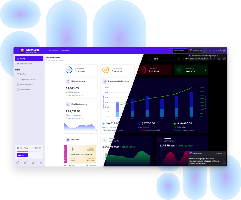 Wealth UI UX FREE Bootstrap Admin Dashboard HTML Template Premium Quality Free to download 3