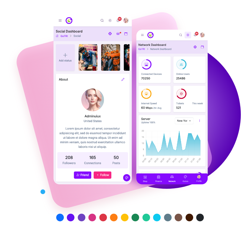 Gotri Bootstrap Mobile HTML template multipurpose admin dashboard template 3