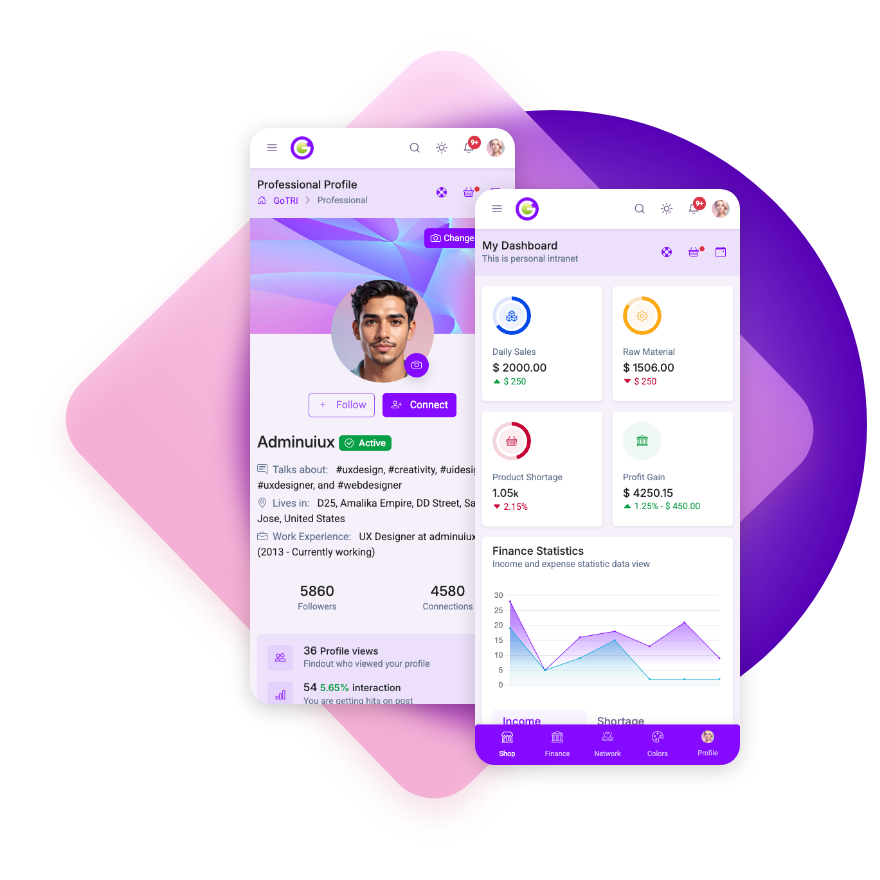 Gotri Bootstrap Mobile HTML template multipurpose admin dashboard template 4