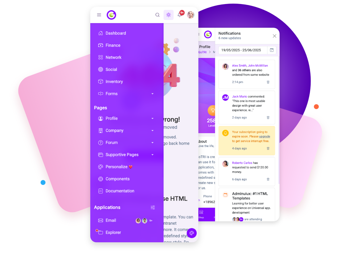 Gotri Bootstrap Mobile HTML template multipurpose admin dashboard template 5