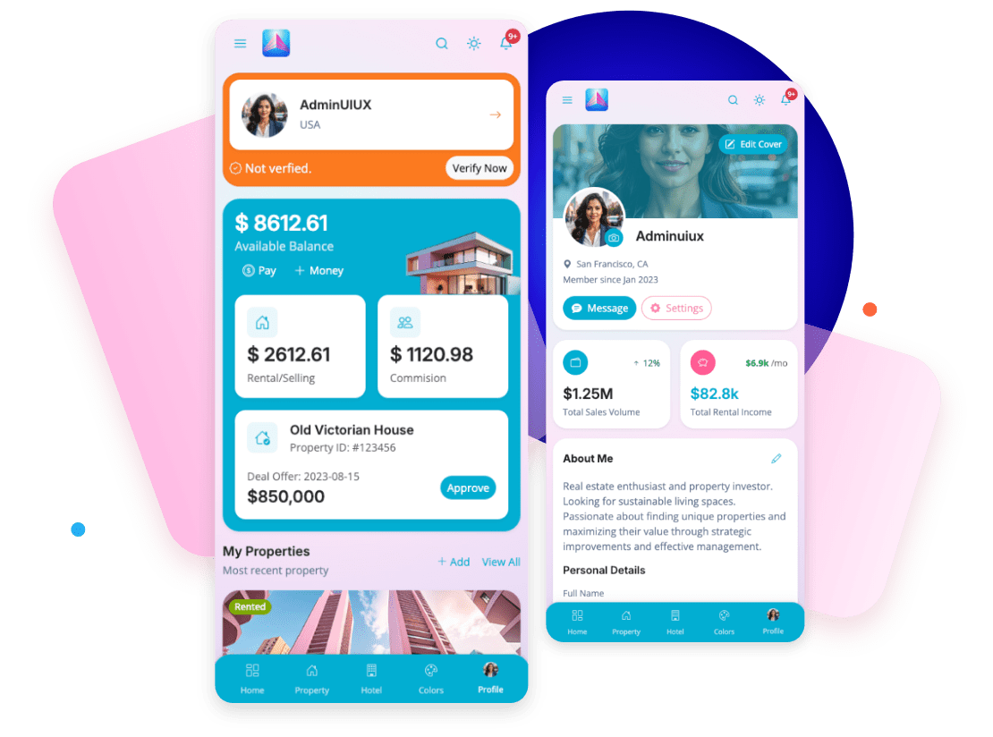 mobile soroniuiux bootstrap mobile html admin dashboard template adminuiux com realestate property hotel plots rental 7