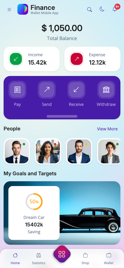 Finance Wallet App Cordova Capacitor ready UI template 2