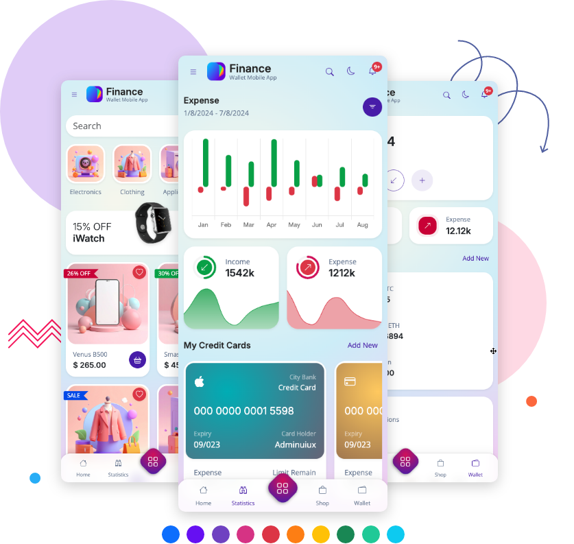 Finance Wallet App Cordova Capacitor ready UI template 3