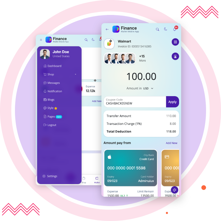 Finance Wallet App Cordova Capacitor ready UI template 4
